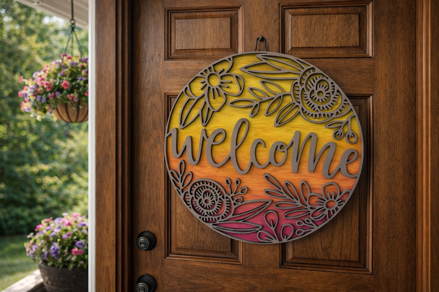 Gray Welcome Sign