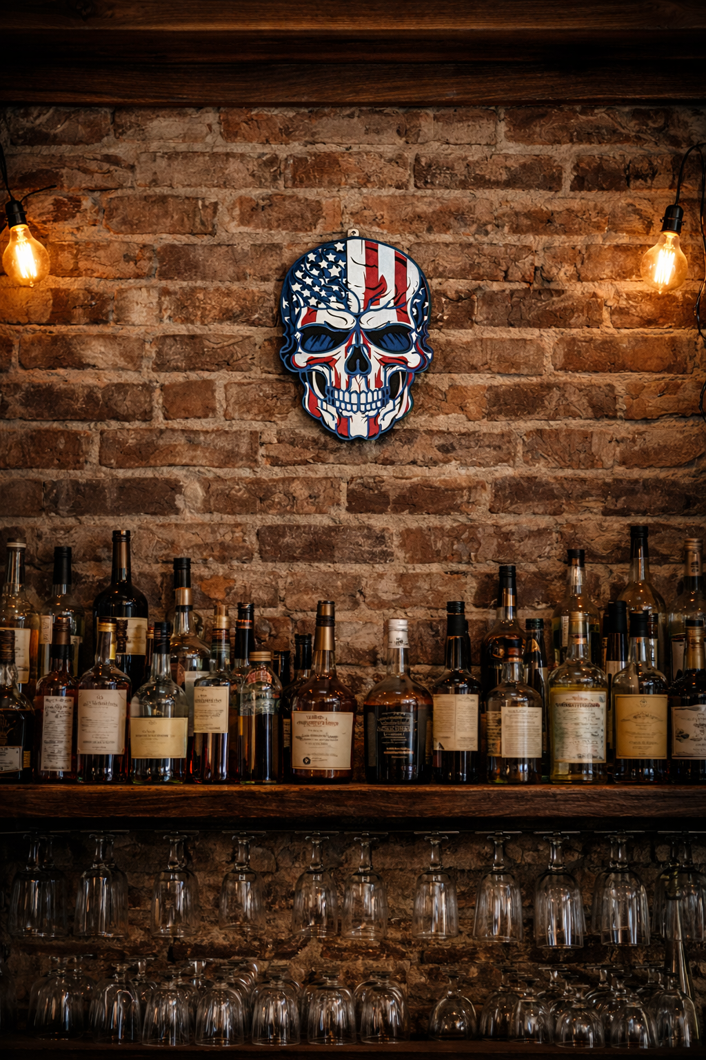 Skull Flag Layered Sign