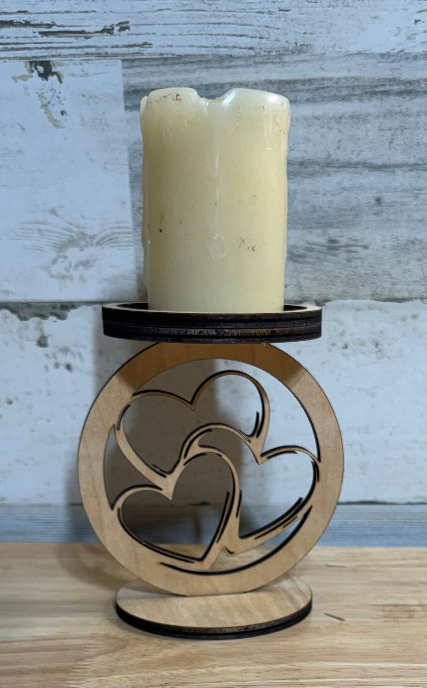 Candle Holder - Three Hearts