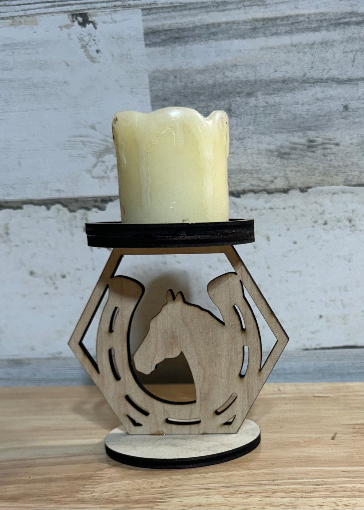 Candle Holder - Horse and Horseshoe