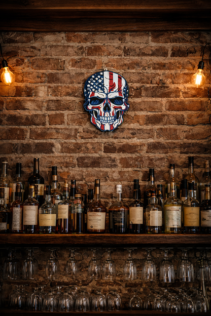 Skull Flag Layered Sign