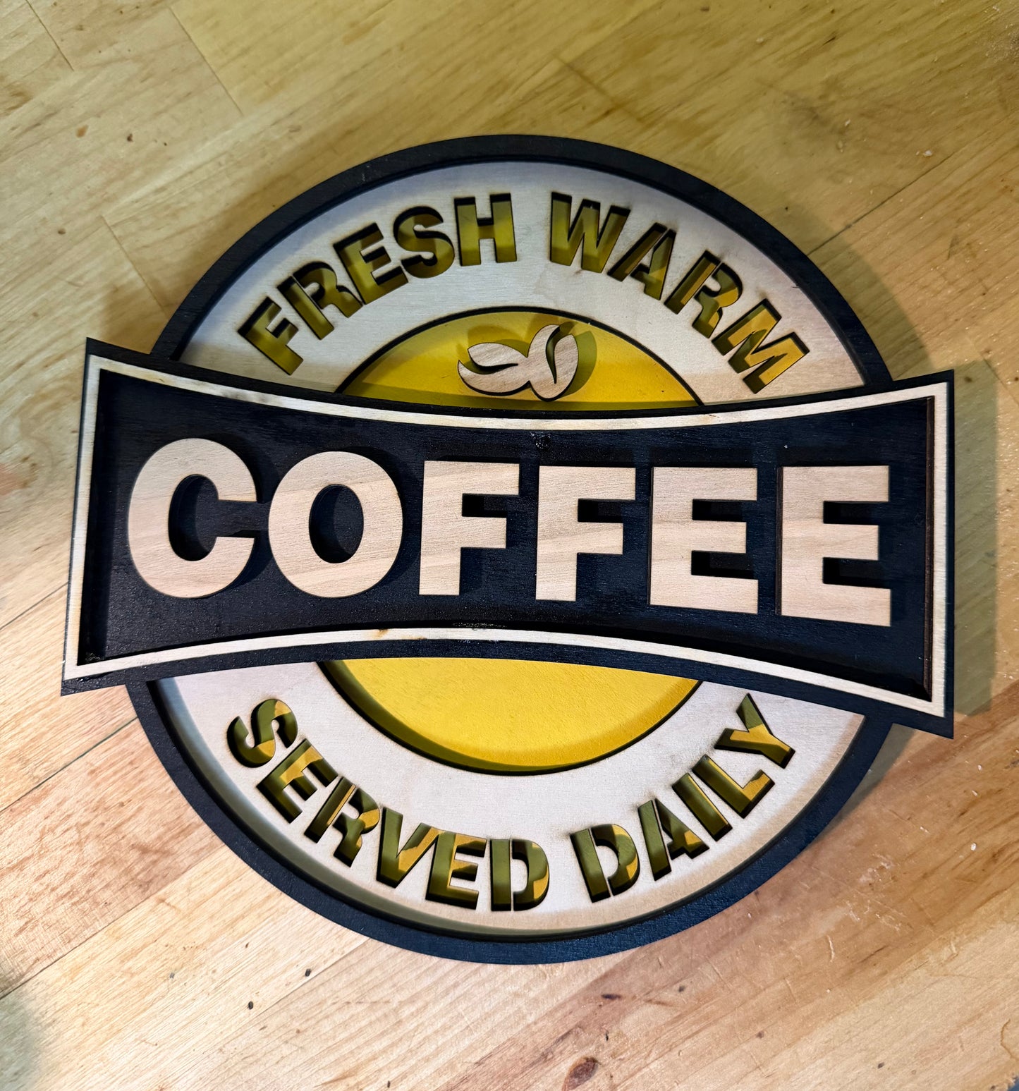 Coffee Sign - Wood, Layered