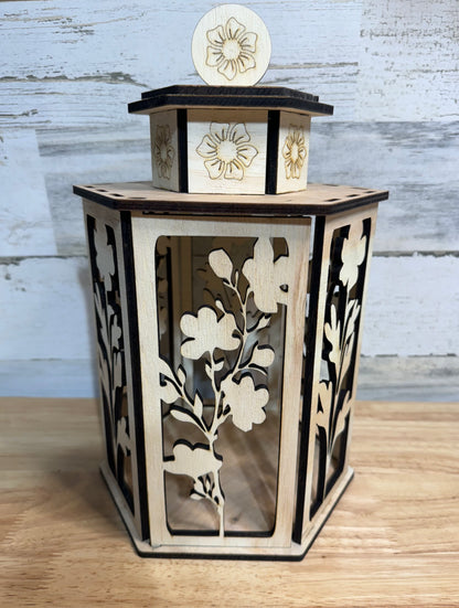 Lantern - Wood, laser cut wooden lantern.