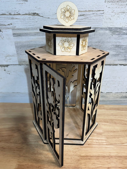 Lantern - Wood, laser cut wooden lantern.