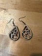 Tear Drop Stars Wood Earrings