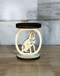 Candle Holder, Lab Retriever, Wood