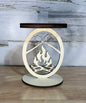 Candle Holder, Camp Fire, Wood