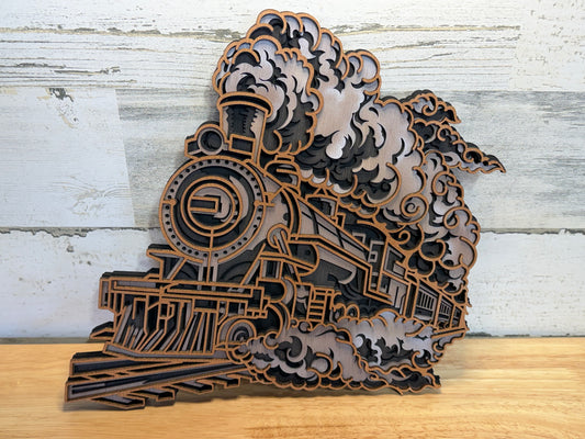 Train, Locomotive Layered Sign