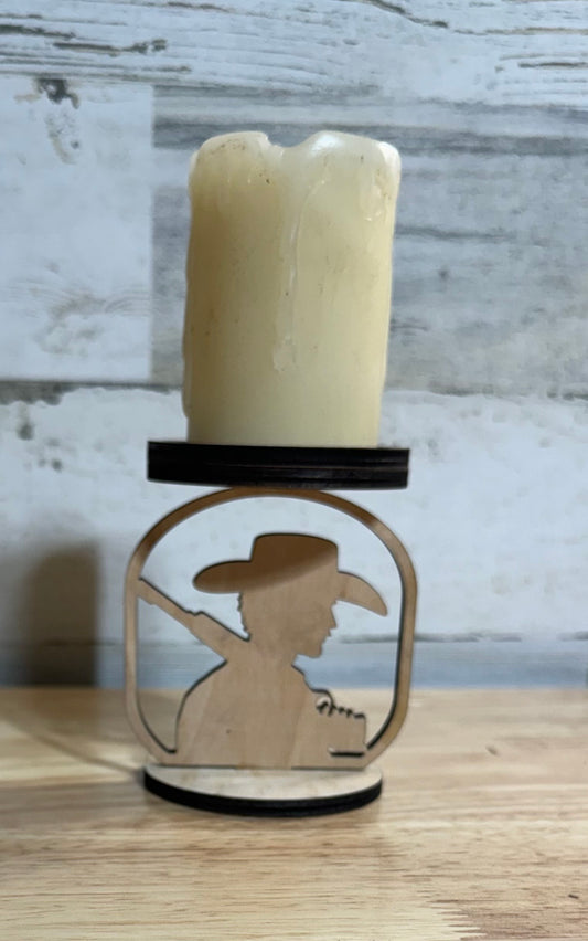 Candle Holder - Cowboy