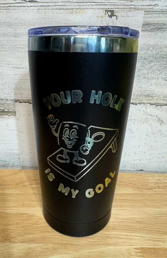 Tumbler, Corn Hole, Black