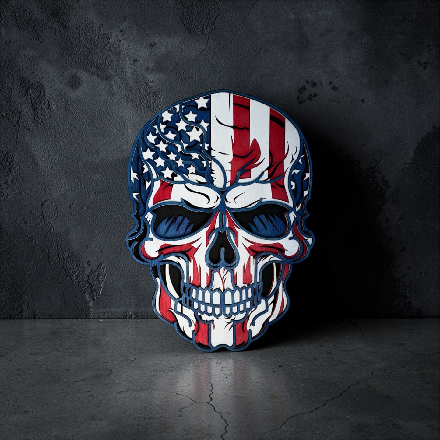 Skull Flag Layered Sign