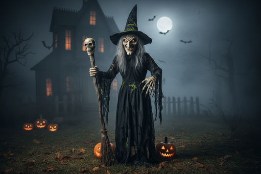 Halloween prop standing evil witch