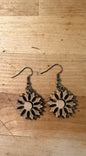 Sun Flower Earrings-Birch Wood