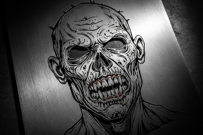 zombie face in the meatl